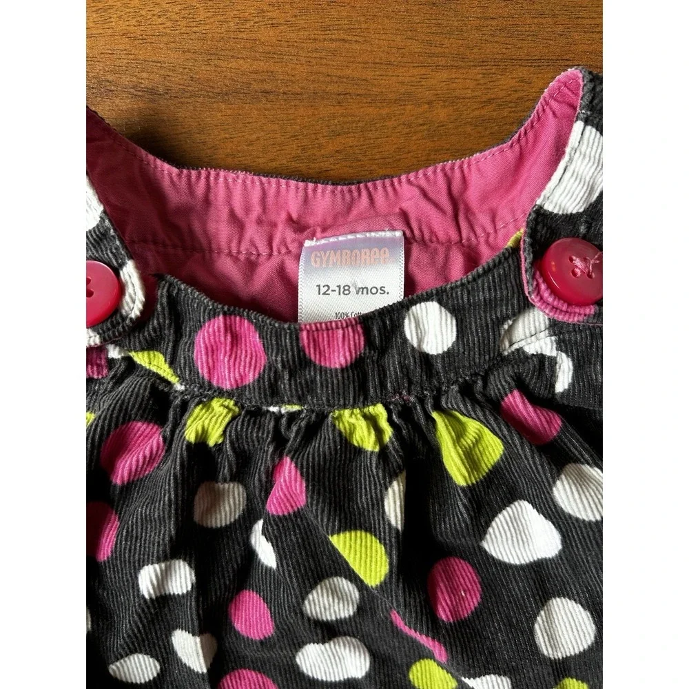 2010 Gymboree‎ Winter Girls Corduroy Jumper Dress Polk A Dots Size 12-18